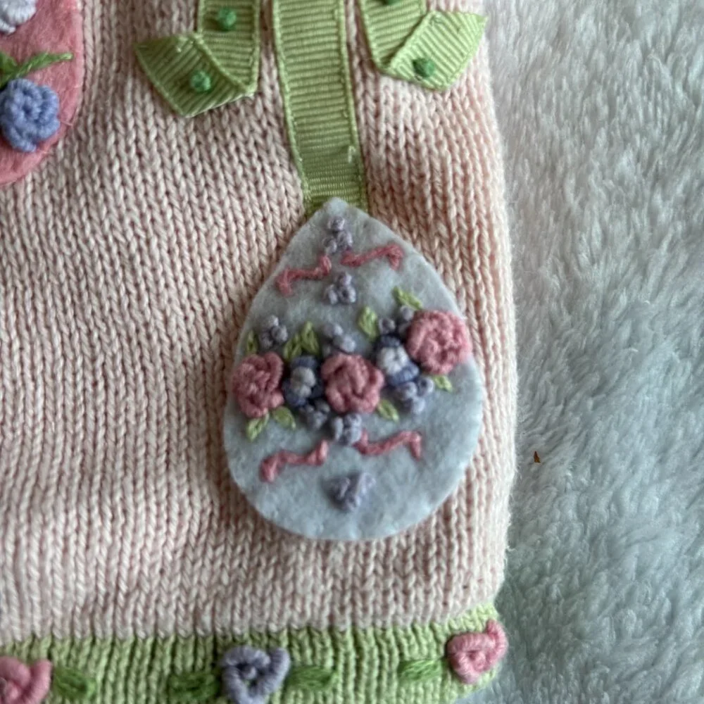 6-9mths - Infant EASTER Egg Knit Sweater - Vintage Hartstring - Picture 8 of 10